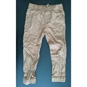 Ben Sherman Boys Jogger Pants Size 6 Khaki Brown 100% Cotton Elastic Waist